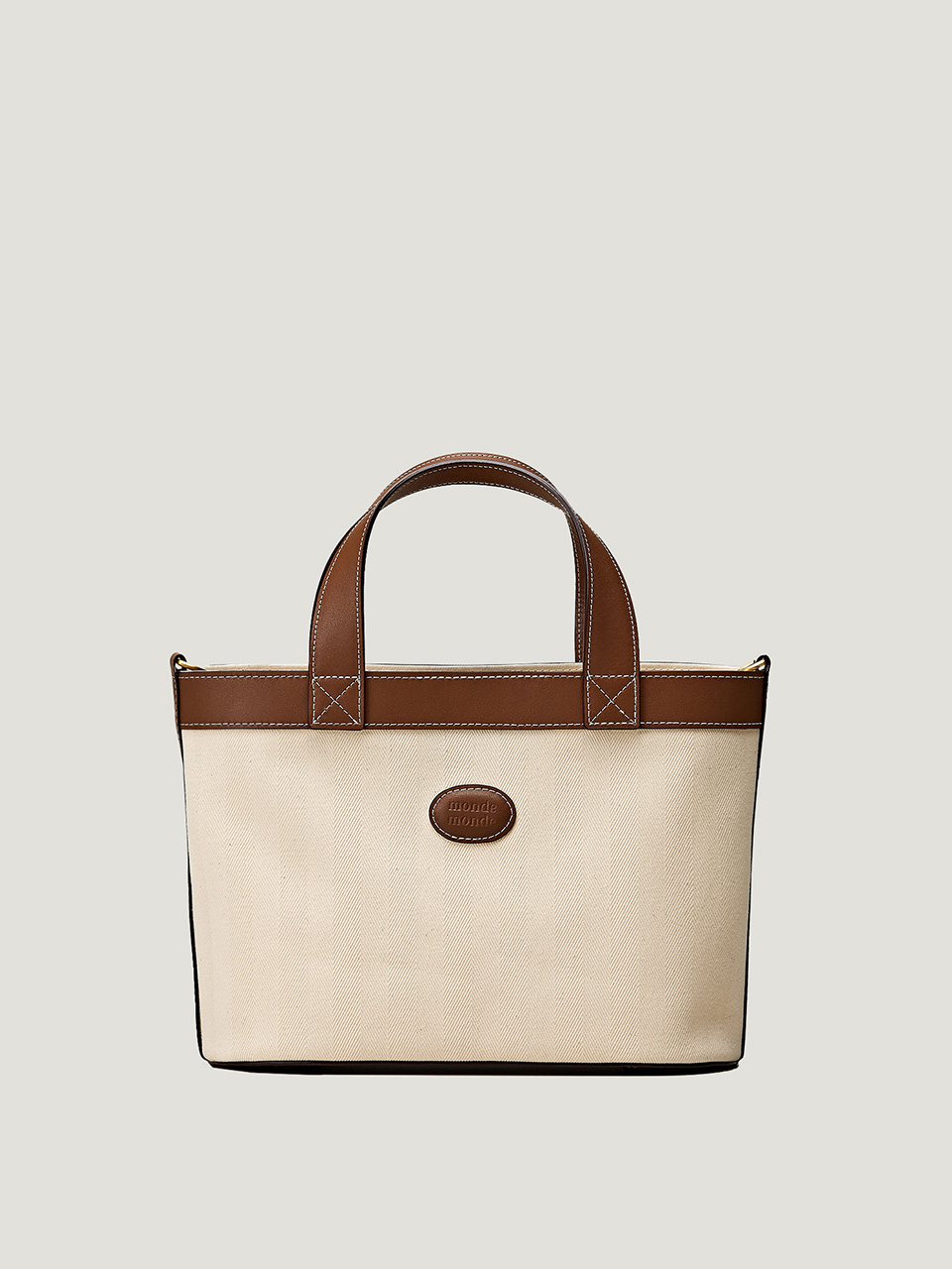 Classic Canvas Cross Bag_ivory brown