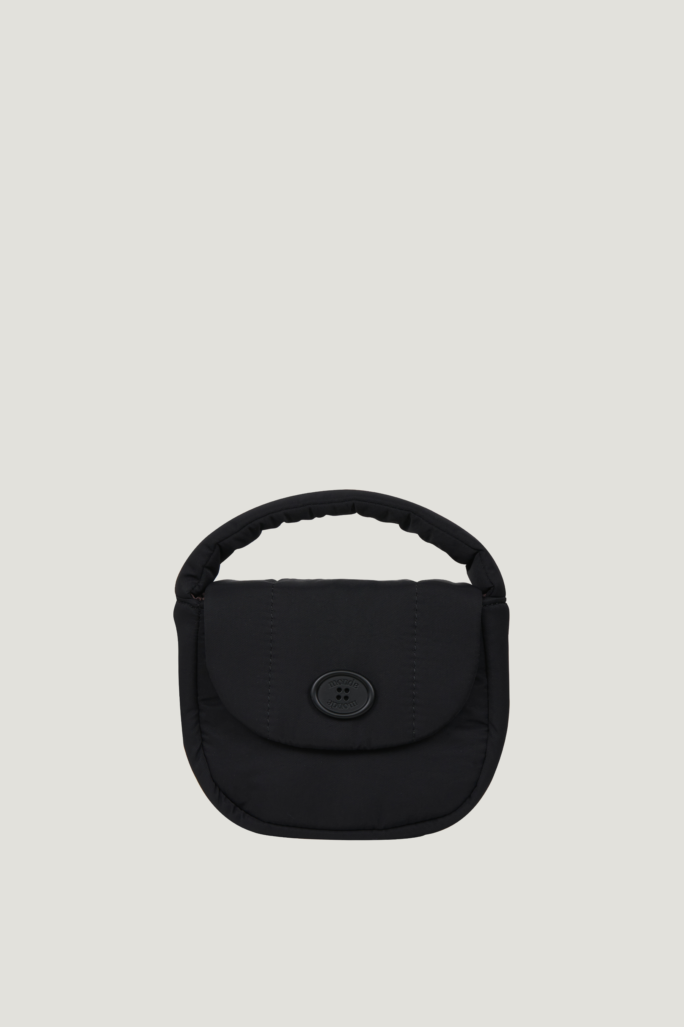 classic button padding cross bag  black